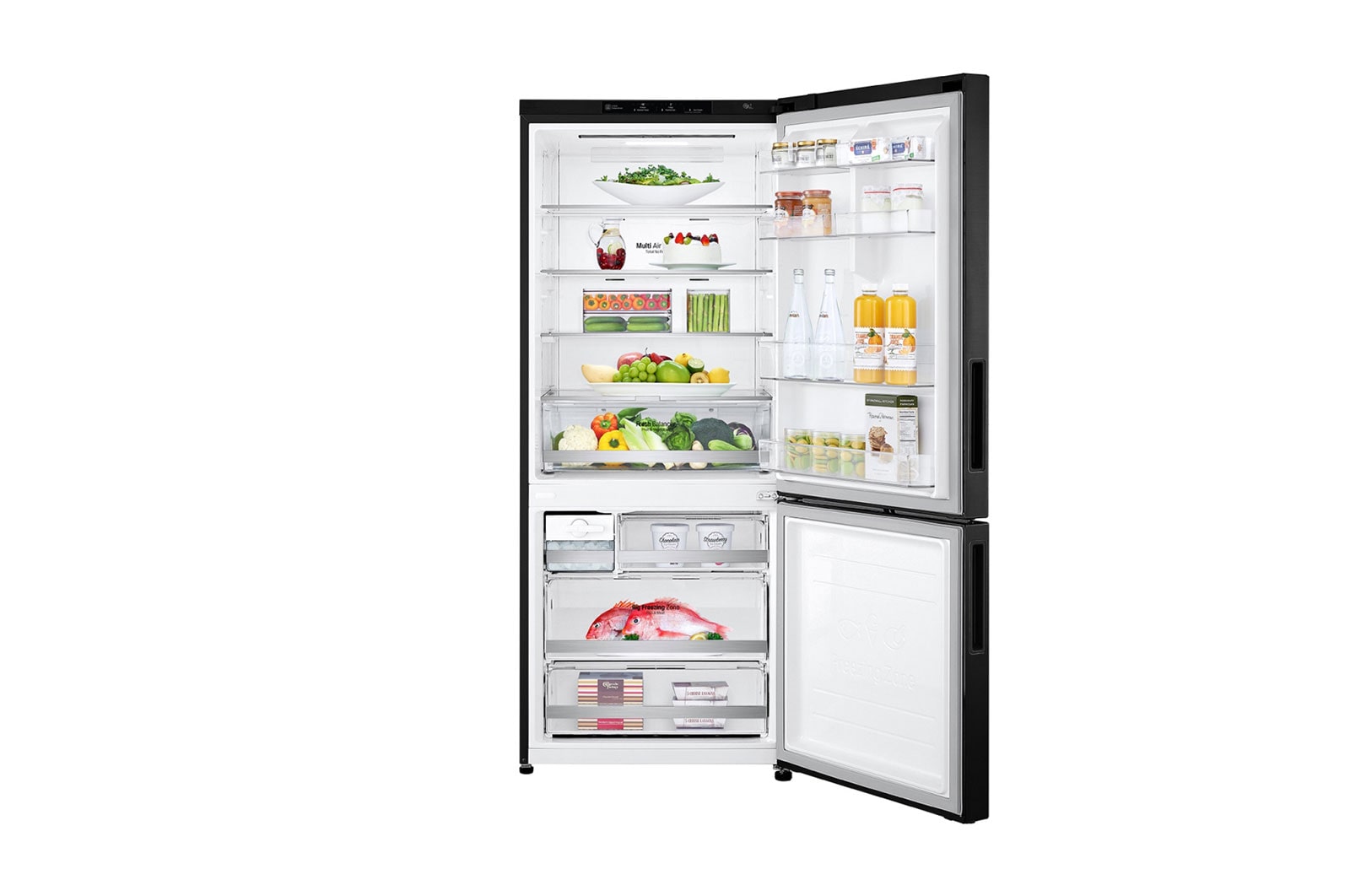 LG 420L Bottom Mount Fridge - Matte Black Finish, GB-455MBL