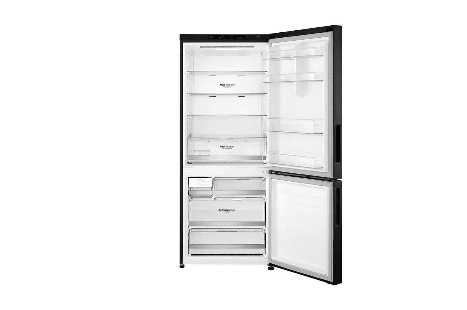 LG 420L Bottom Mount Fridge - Matte Black Finish, GB-455MBL