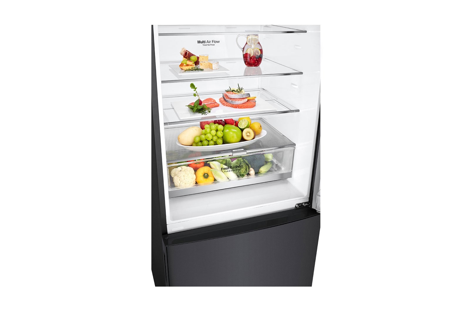 LG 420L Bottom Mount Fridge - Matte Black Finish, GB-455MBL