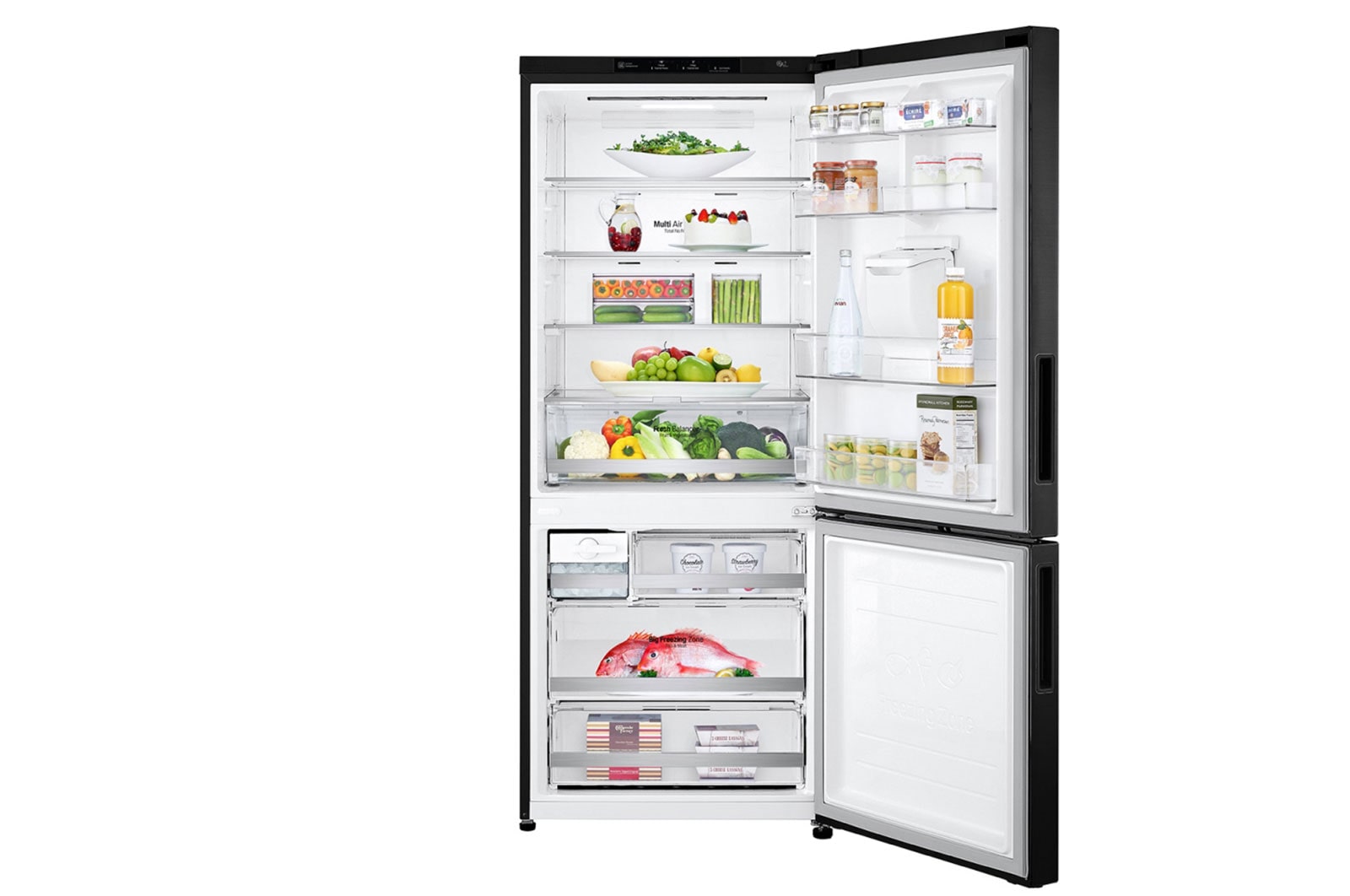 LG 420L Bottom Mount Fridge with Door Cooling in Matte Black Finish, GB-W455MBL