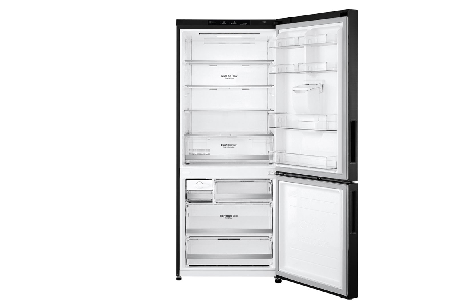 LG 420L Bottom Mount Fridge with Door Cooling in Matte Black Finish, GB-W455MBL