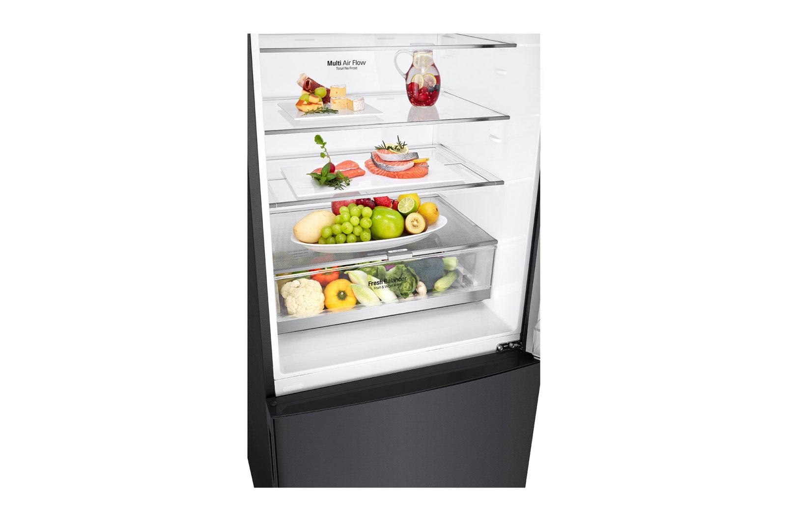 LG 420L Bottom Mount Fridge with Door Cooling in Matte Black Finish, GB-W455MBL