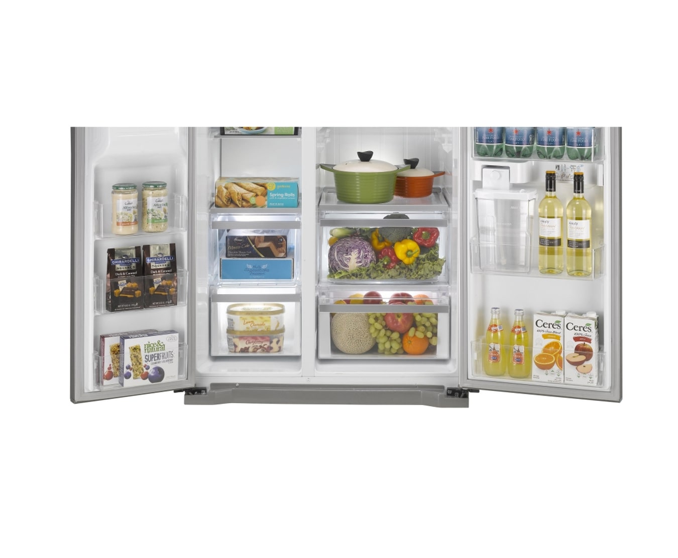 LG 563L Side by Side refrigerator with Non Plumbed Ice & Water, GC-L197HPNL