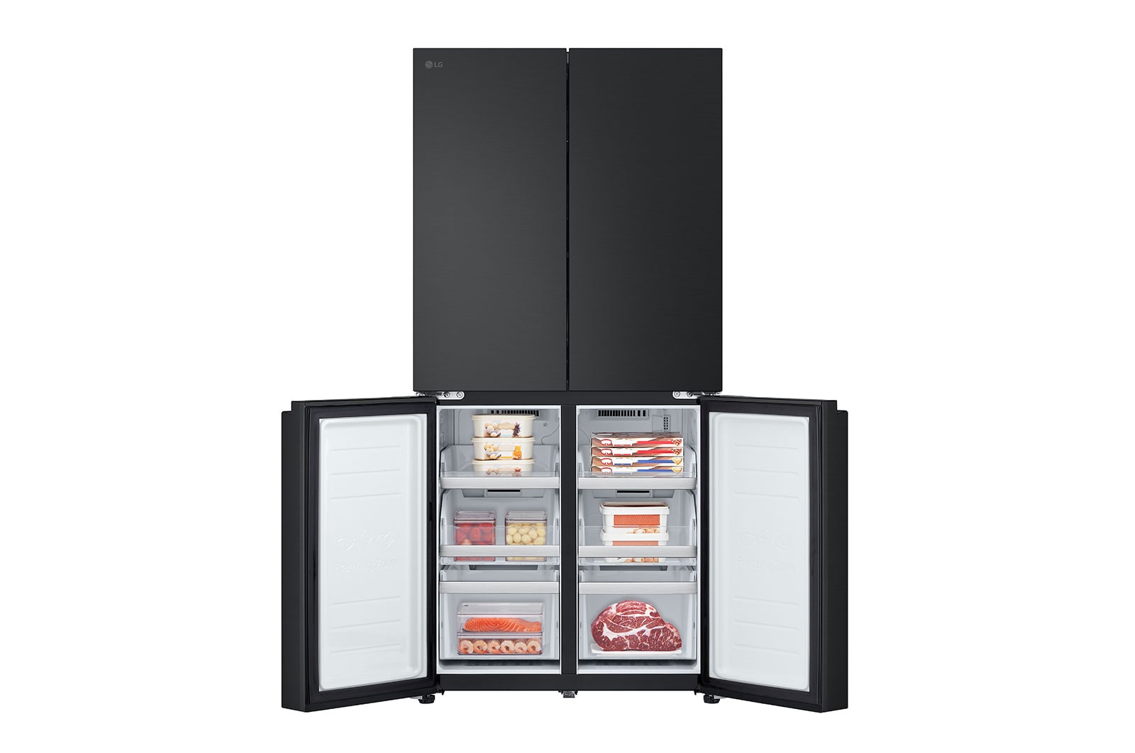 LG 530L Slim French Door Fridge in Matt Black Finish, GF-B505MBL