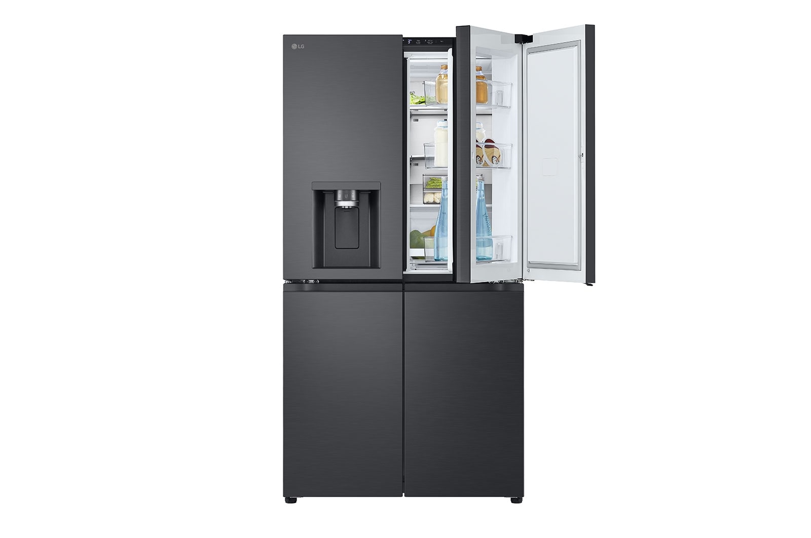 LG 638L French Door Fridge, with Door-In-Door®, in Matte Black Finish, GF-D700MBLC