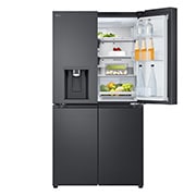 LG 637L French Door Fridge, with Water & Ice Dispenser, in Matte Black Finish, GF-L700MBL