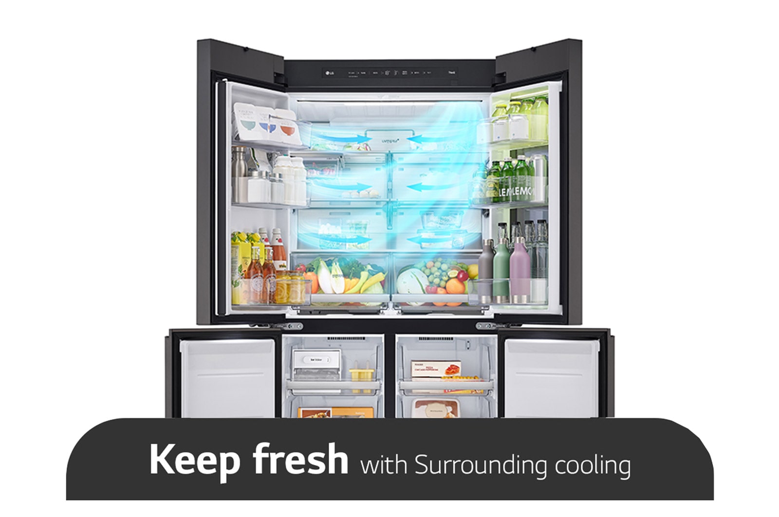 LG 617L French Door Fridge with MoodUP® LED Door Panels, GF-MV600