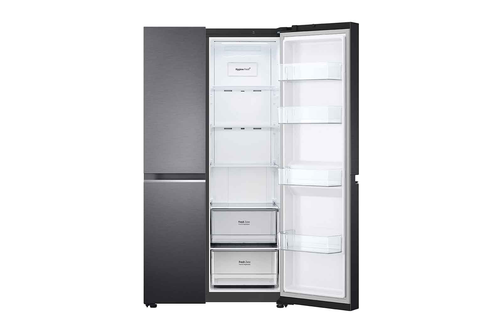 LG 655L Side by Side Fridge in Matte Black Finish, GS-B655MBL