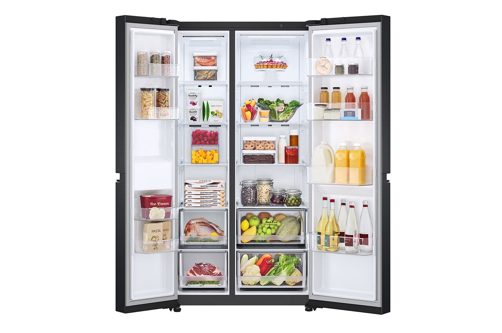 LG 655L Side by Side Fridge in Matte Black Finish, GS-B655MBL