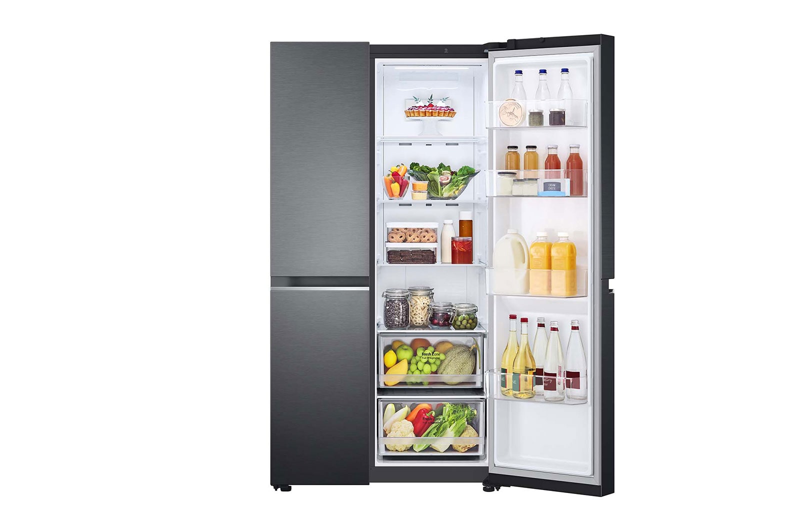 LG 655L Side by Side Fridge in Matte Black Finish, GS-B655MBL