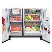 LG 635L Side by Side Fridge in Matte Black Finish, GS-D635MBLC