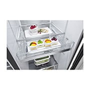 LG 635L Side by Side Fridge in Matte Black Finish, GS-D635MBLC