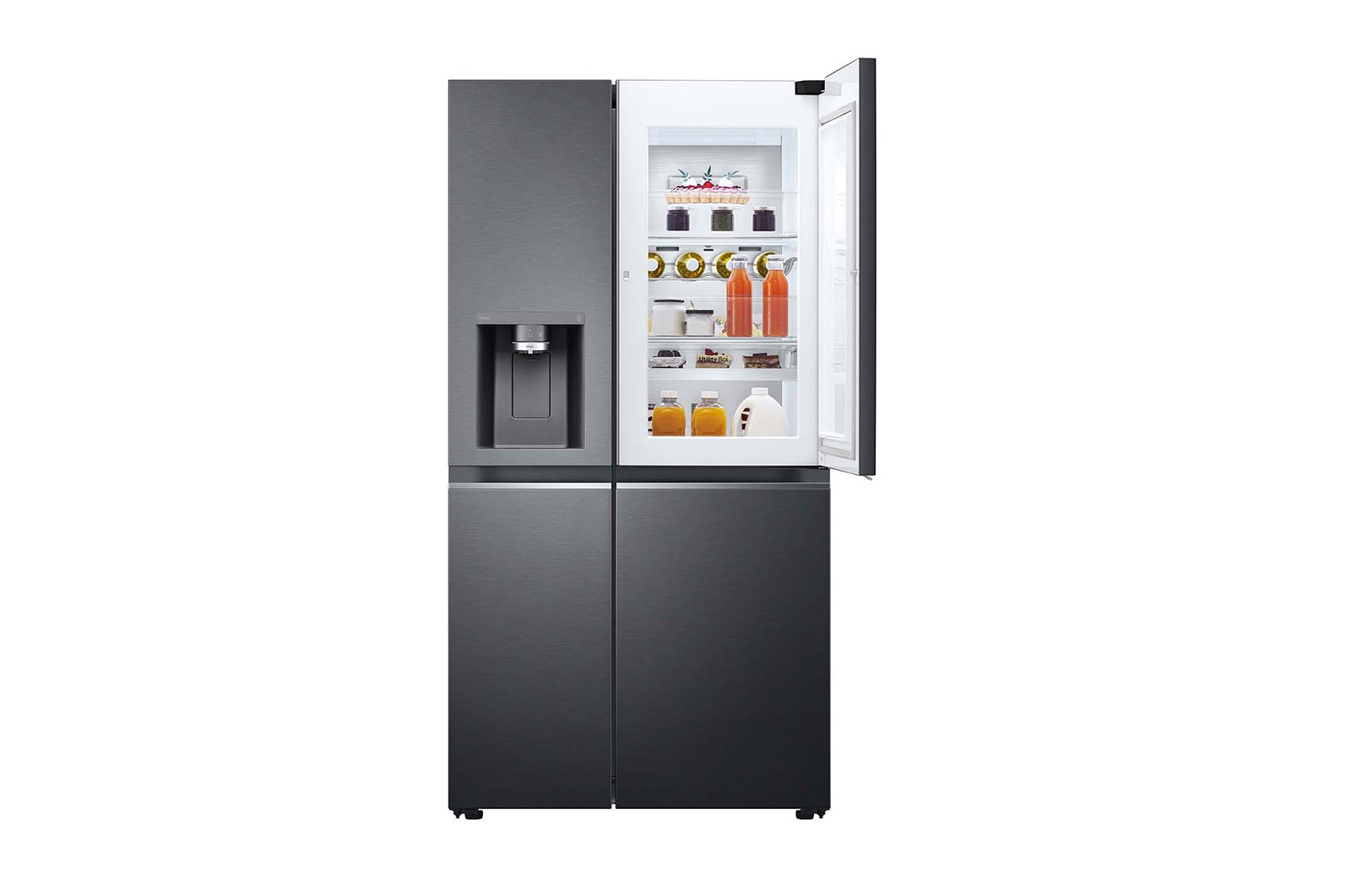 LG 635L Side by Side Fridge in Matte Black Finish, GS-D635MBLC