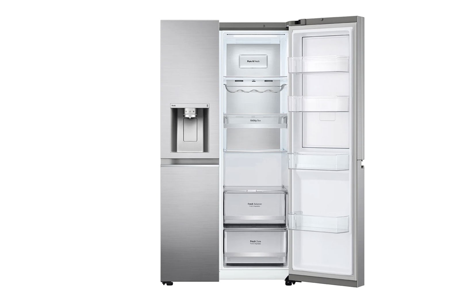 LG 635L Side by Side Fridge in Stainless Finish, GS-D635PLC