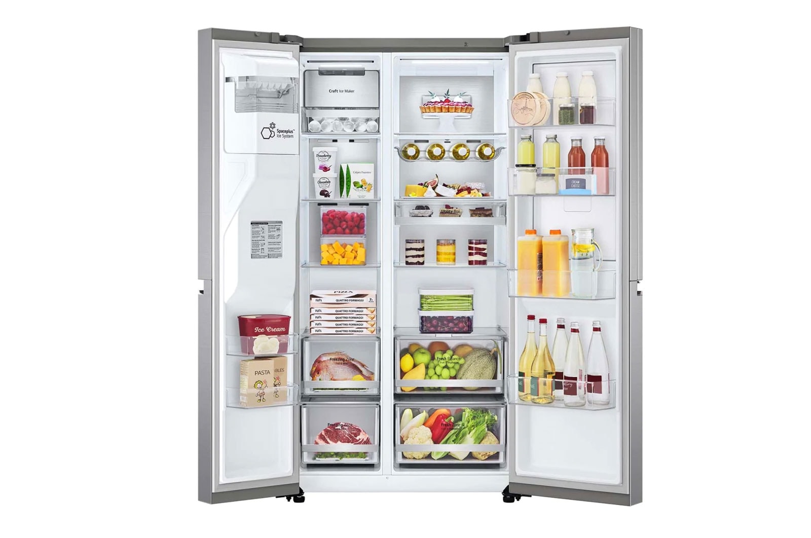 LG 635L Side by Side Fridge in Stainless Finish, GS-D635PLC