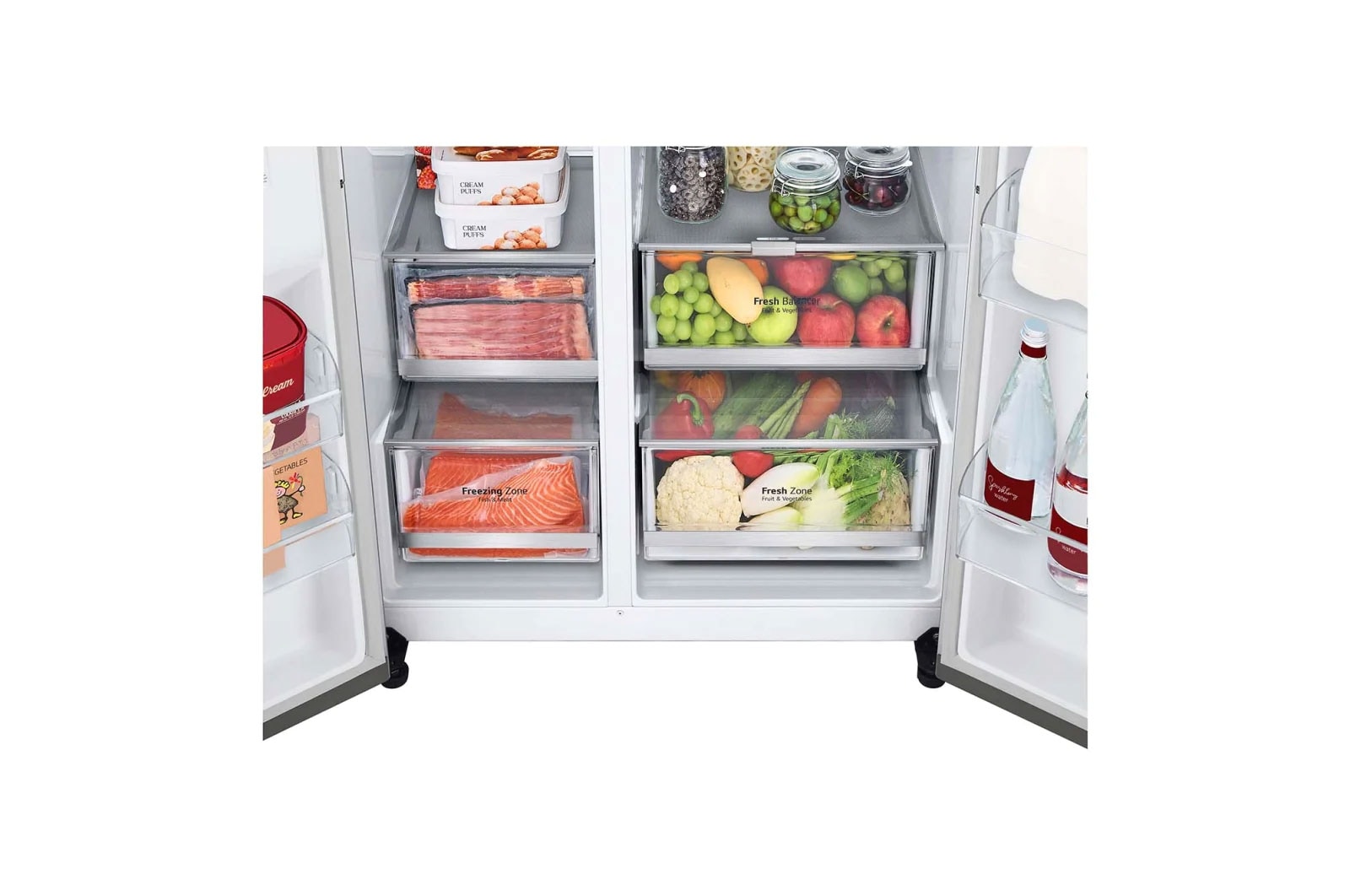 LG 635L Side by Side Fridge in Stainless Finish, GS-D635PLC