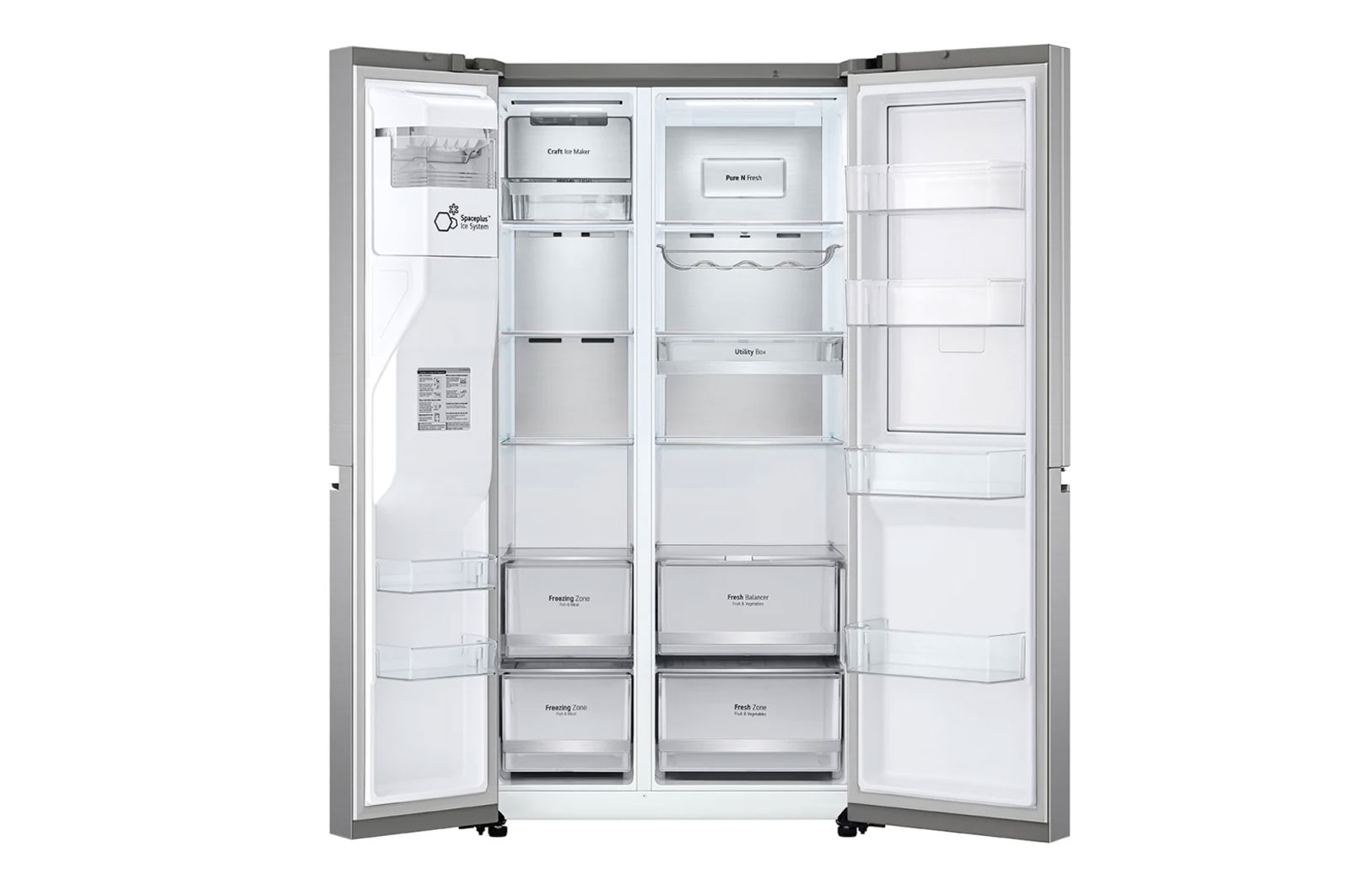 LG 635L Side by Side Fridge in Stainless Finish, GS-D635PLC