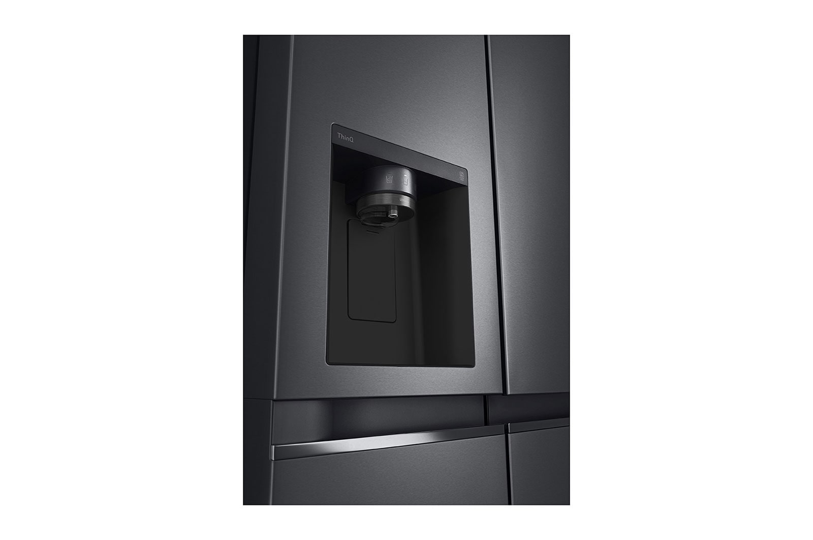 LG 635L Side by Side Fridge in Matte Black Finish, GS-L635MBL