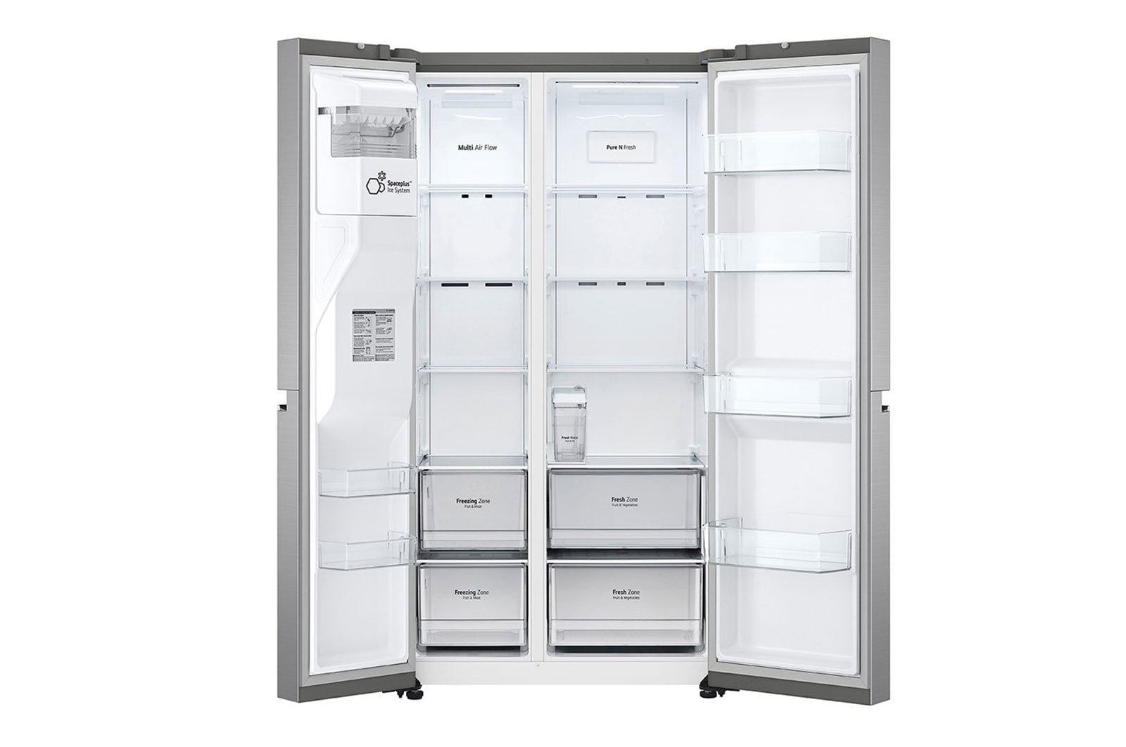 LG 635L Side by Side Fridge in Stainless Finish, GS-N635PL