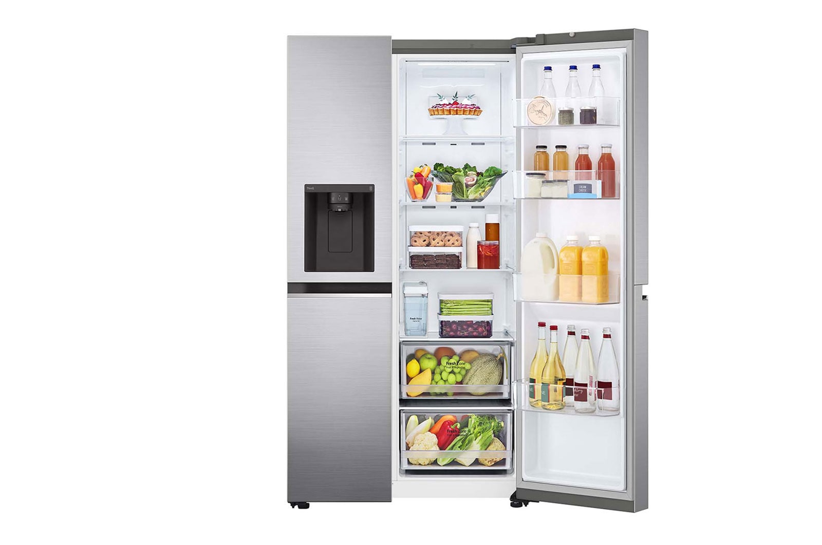 LG 635L Side by Side Fridge in Stainless Finish, GS-N635PL