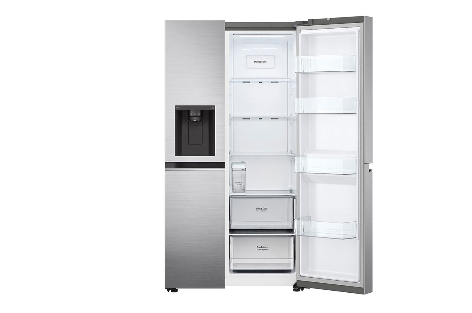 LG 635L Side by Side Fridge in Stainless Finish, GS-N635PL