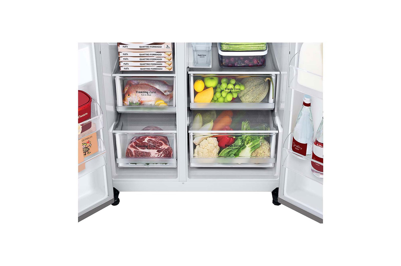 LG 635L Side by Side Fridge in Stainless Finish, GS-N635PL