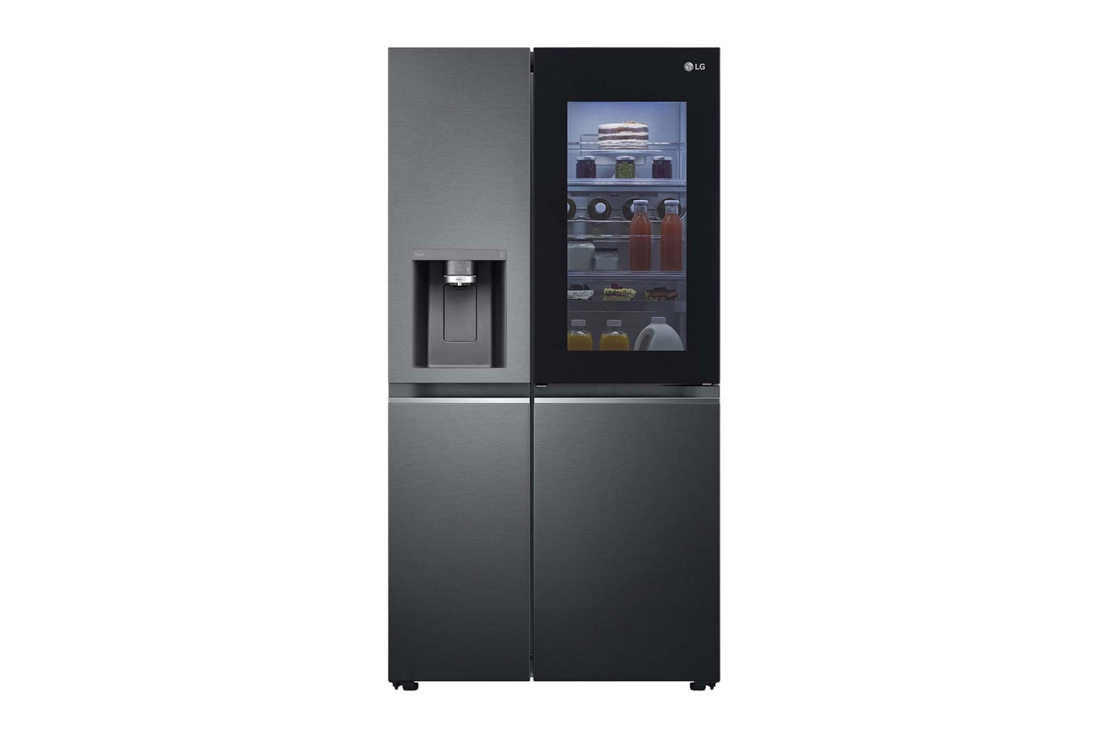 LG 635L Side by Side Fridge in Matte Black Finish, GS-V635MBLC