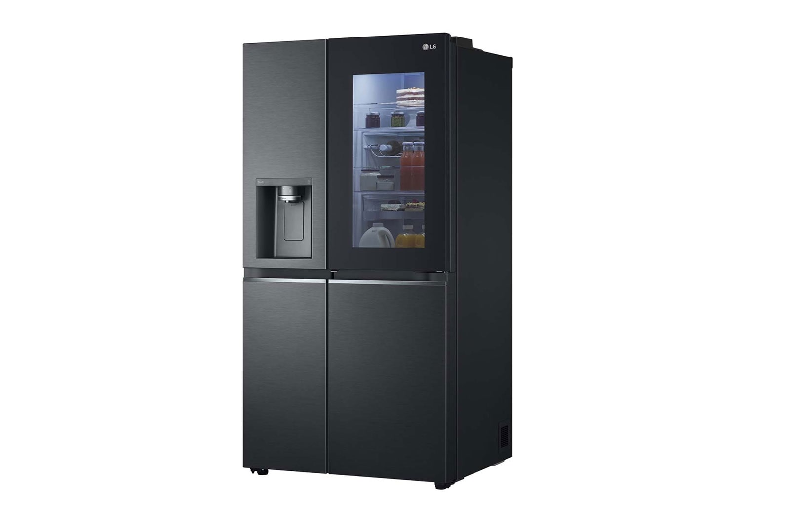 LG 635L Side by Side Fridge in Matte Black Finish, GS-V635MBLC