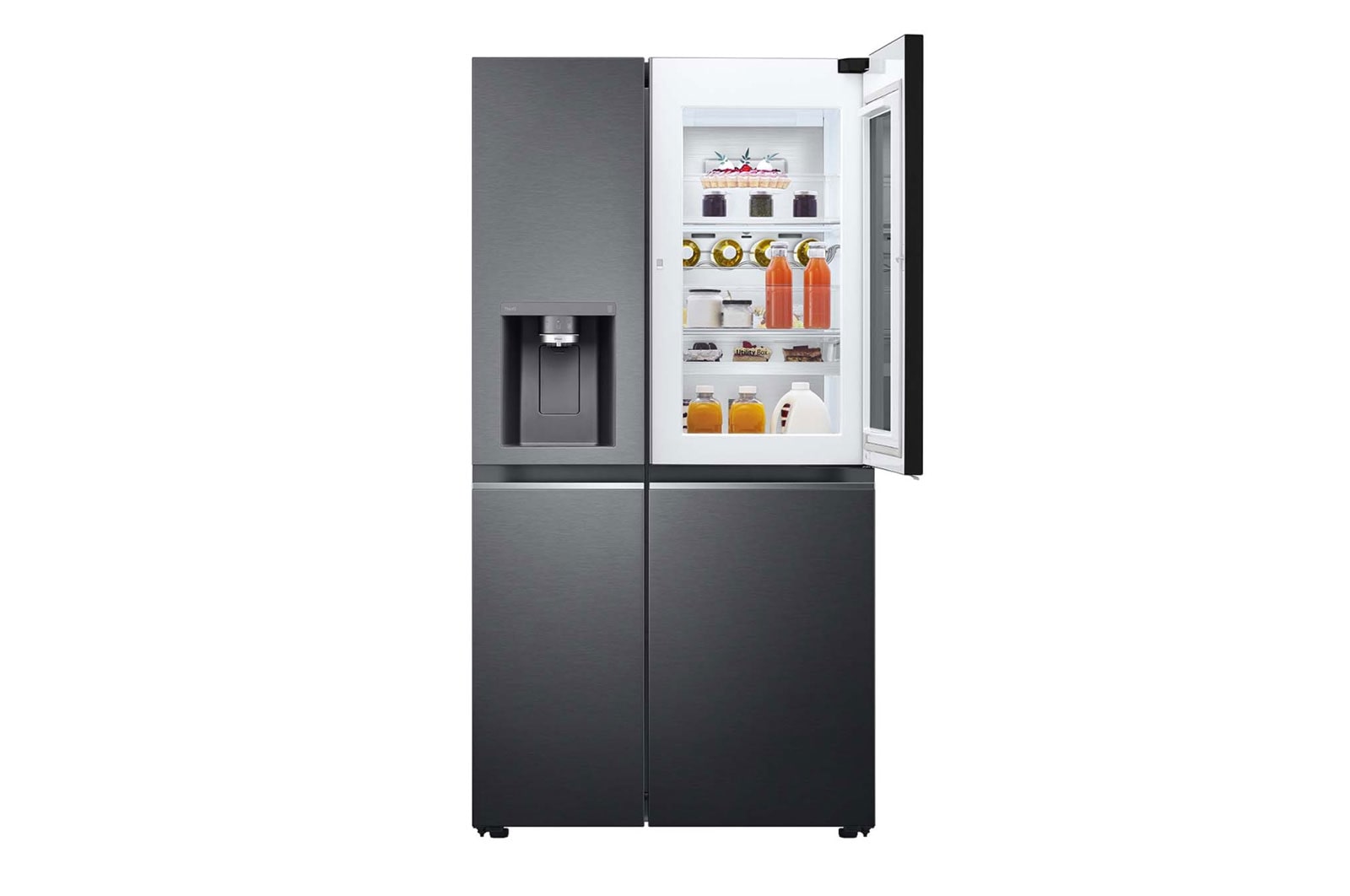 LG 635L Side by Side Fridge in Matte Black Finish, GS-V635MBLC