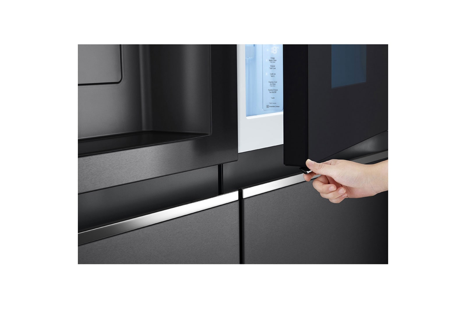 LG 635L Side by Side Fridge in Matte Black Finish, GS-V635MBLC