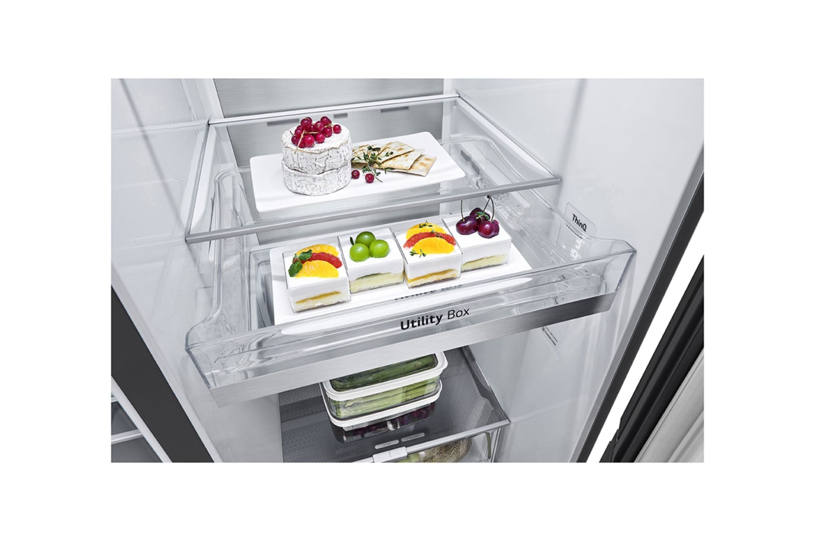 LG 635L Side by Side Fridge in Matte Black Finish, GS-V635MBLC