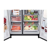 LG 635L Side by Side Fridge in Matte Black Finish, GS-V635MBLC