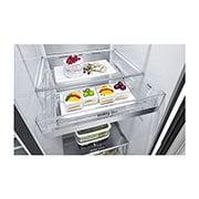 LG 635L Side by Side Fridge in Matte Black Finish, GS-V635MBLC