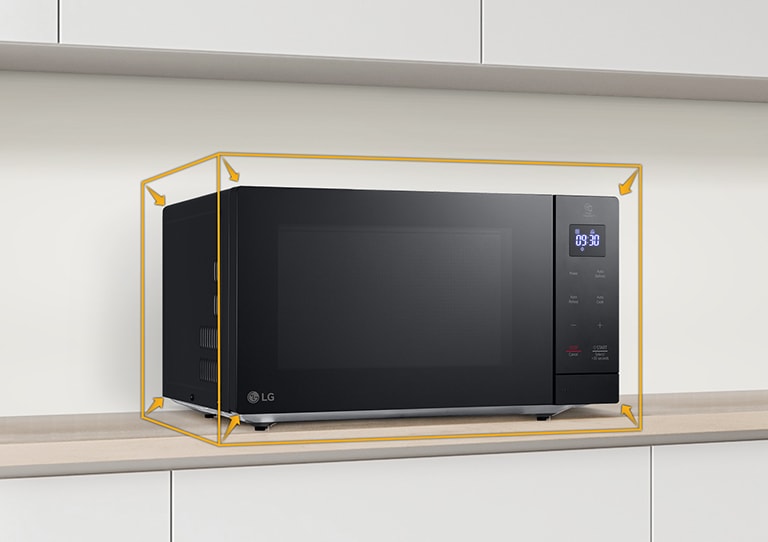 A graphic consisting of lines to describe compact size of the product's appearance is represented around the product.