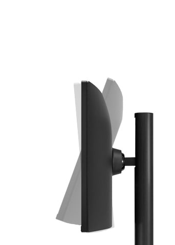 The monitor offering tilt adjustment.