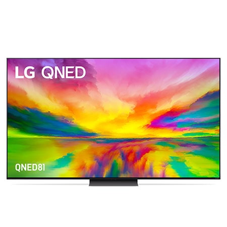 A front view of the LG QNED TV 