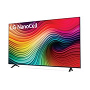 Slightly-angled left-facing side view of LG NanoCell TV, NANO80