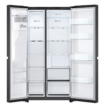 front view full open door without food