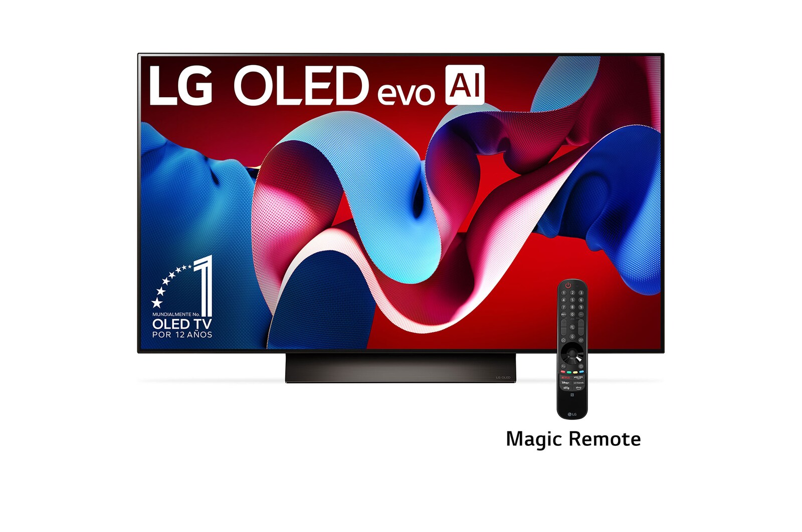 Front view of 48 Pulgadas LG OLED evo AI C4 4K Smart TV 2024 OLED48C4PSA