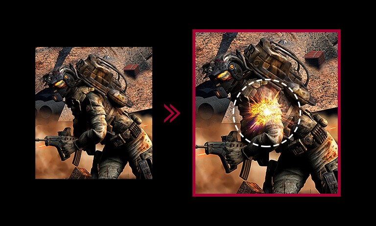 La escena del juego tiene un retraso de entrada minimizado en comparación con el modo convencional