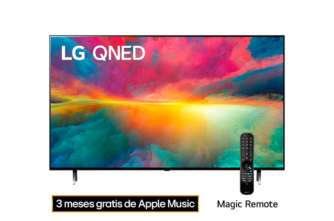 LG Pantalla LG QNED 75 50'' 4K SMART TV con ThinQ AI, front view with QNED logo, 50QNED75SRA