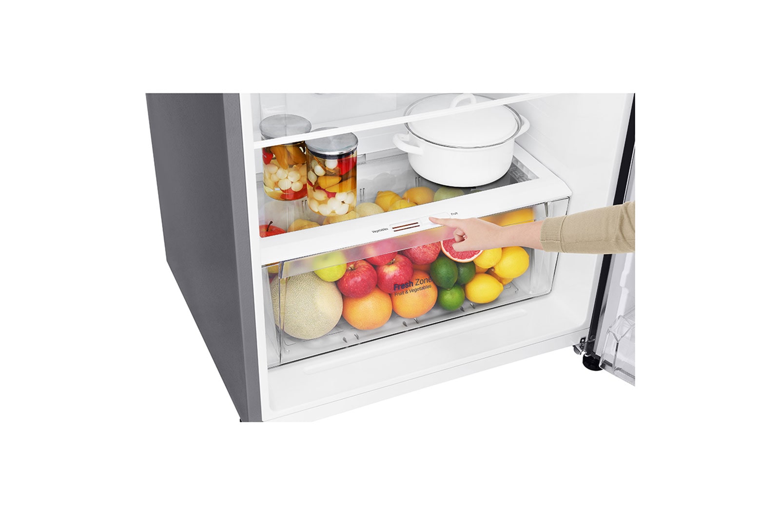 LG 17 pᶟ |Top Freezer |DoorCooling<sup>+</sup>™ |Compresor Smart inverter |Platinum Silver |Smart Diagnosis™, GT47BGP