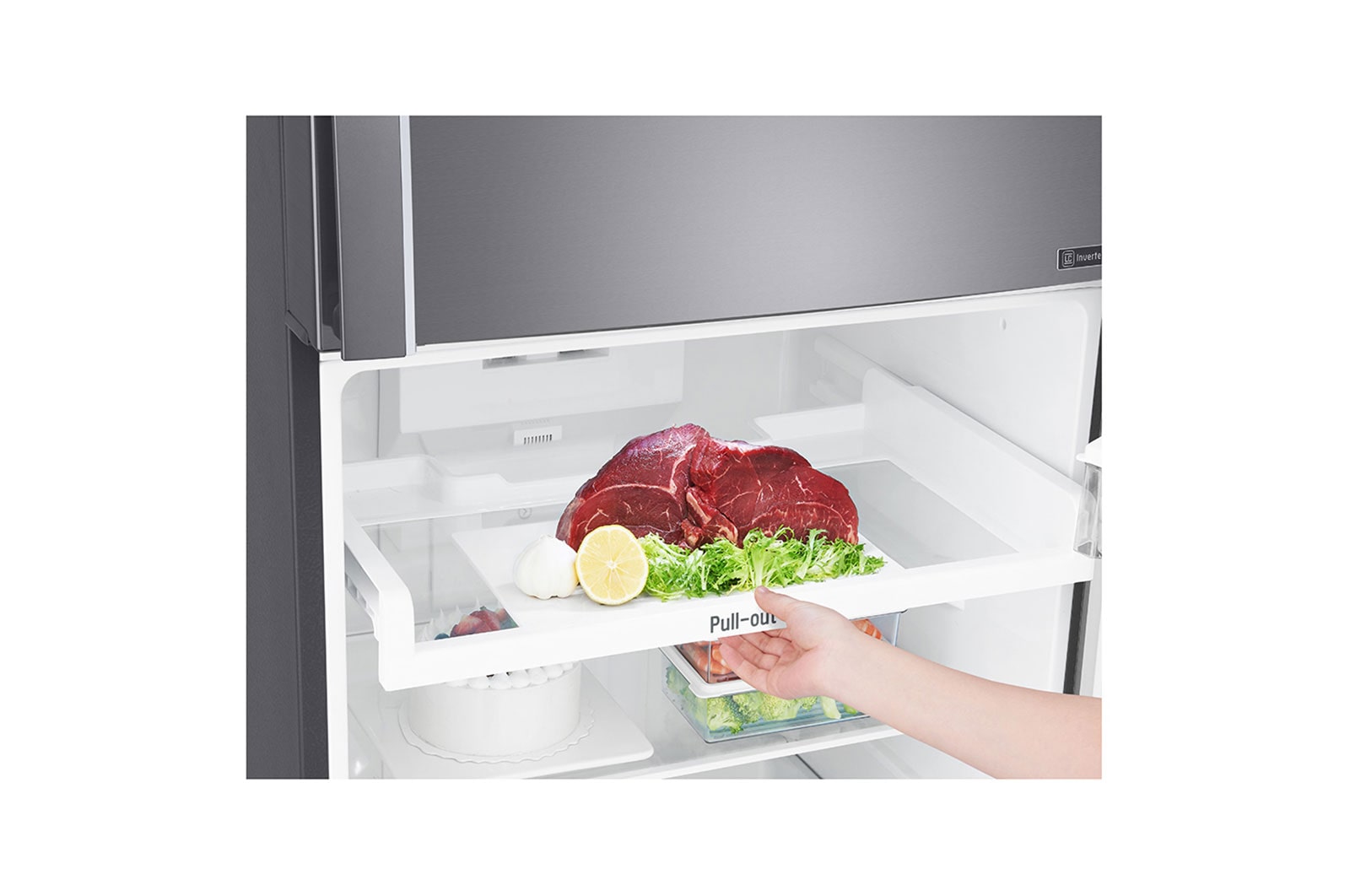 LG 17 pᶟ |Top Freezer |DoorCooling<sup>+</sup>™ |Compresor Smart inverter |Platinum Silver |Smart Diagnosis™, GT47BGP