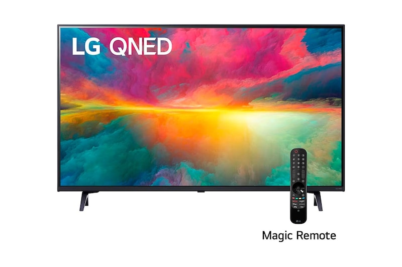 LG Pantalla LG QNED 75 50'' 4K SMART TV con ThinQ AI, front view with QNED logo, 50QNED75SRA