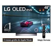 LG Pantalla LG OLED 48'' C3 4K SMART TV con ThinQ AI, Vista frontal con el LG OLED evo y la frase «El mejor OLED del mundo por 10 años» en la pantalla., OLED48C3PSA, thumbnail 1