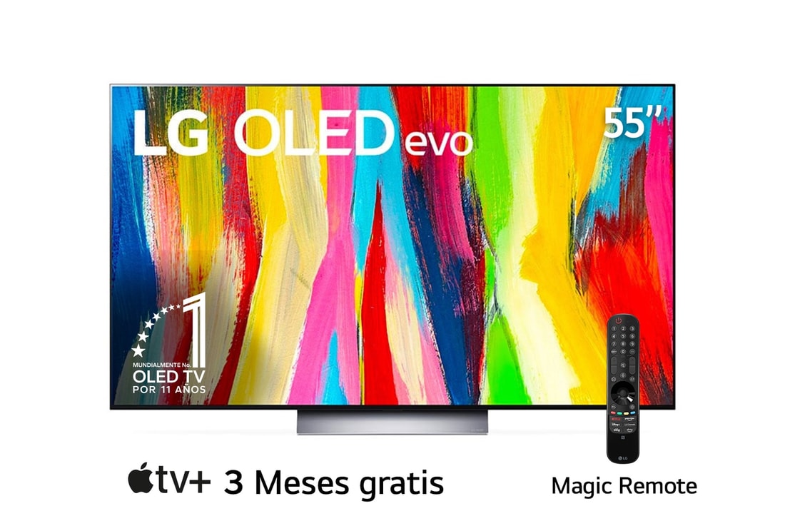LG OLED 55'' C2 evo Smart TV con ThinQ AI (Inteligencia Artificial), Vista frontal , OLED55C2PSA