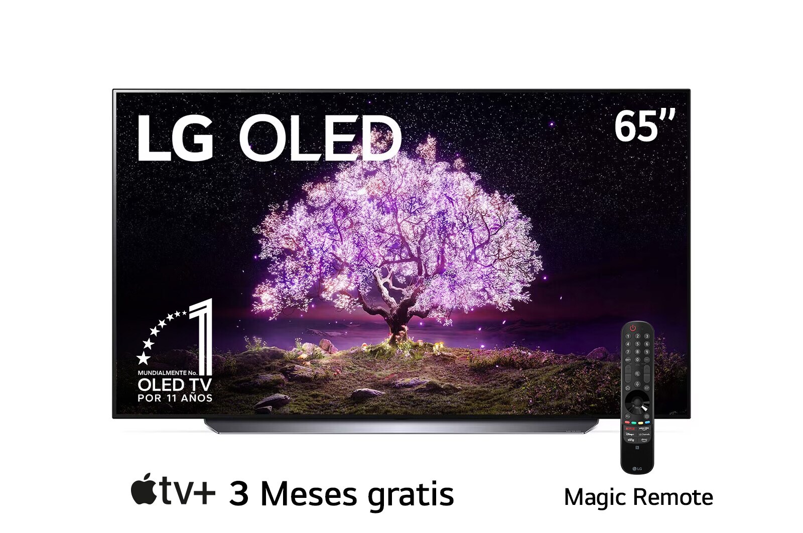 LG OLED 65" C1 4K Smart TV con ThinQ AI (Inteligencia Artificial), Procesador α9 Gen4 AI , OLED65C1PUB