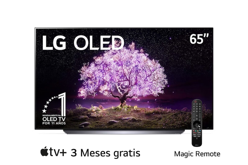 LG OLED 65" C1 4K Smart TV con ThinQ AI (Inteligencia Artificial), Procesador α9 Gen4 AI , OLED65C1PUB