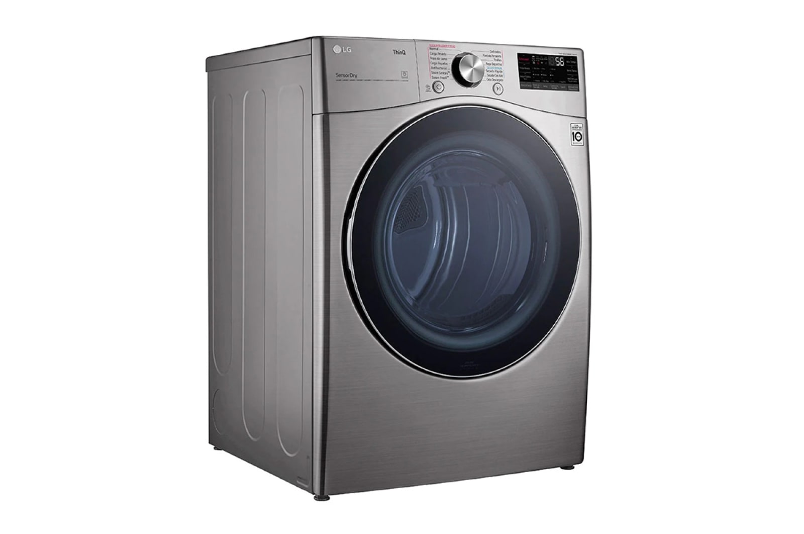 LG 22kg Secadora a Gas de Carga Frontal con TurboSteam™ & SmartThinQ(Wi-Fi), Color Stainless Steel, Puerta de Vidrio templado, DF22VV2SBR