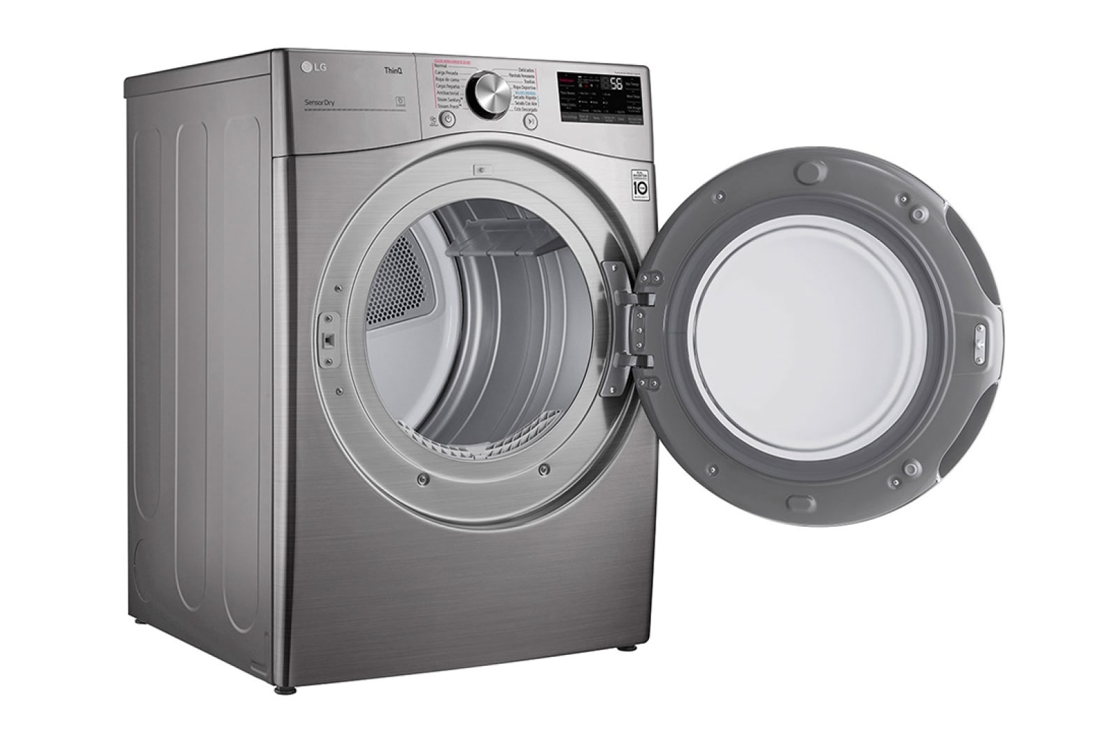 LG 22kg Secadora a Gas de Carga Frontal con TurboSteam™ & SmartThinQ(Wi-Fi), Color Stainless Steel, Puerta de Vidrio templado, DF22VV2SBR